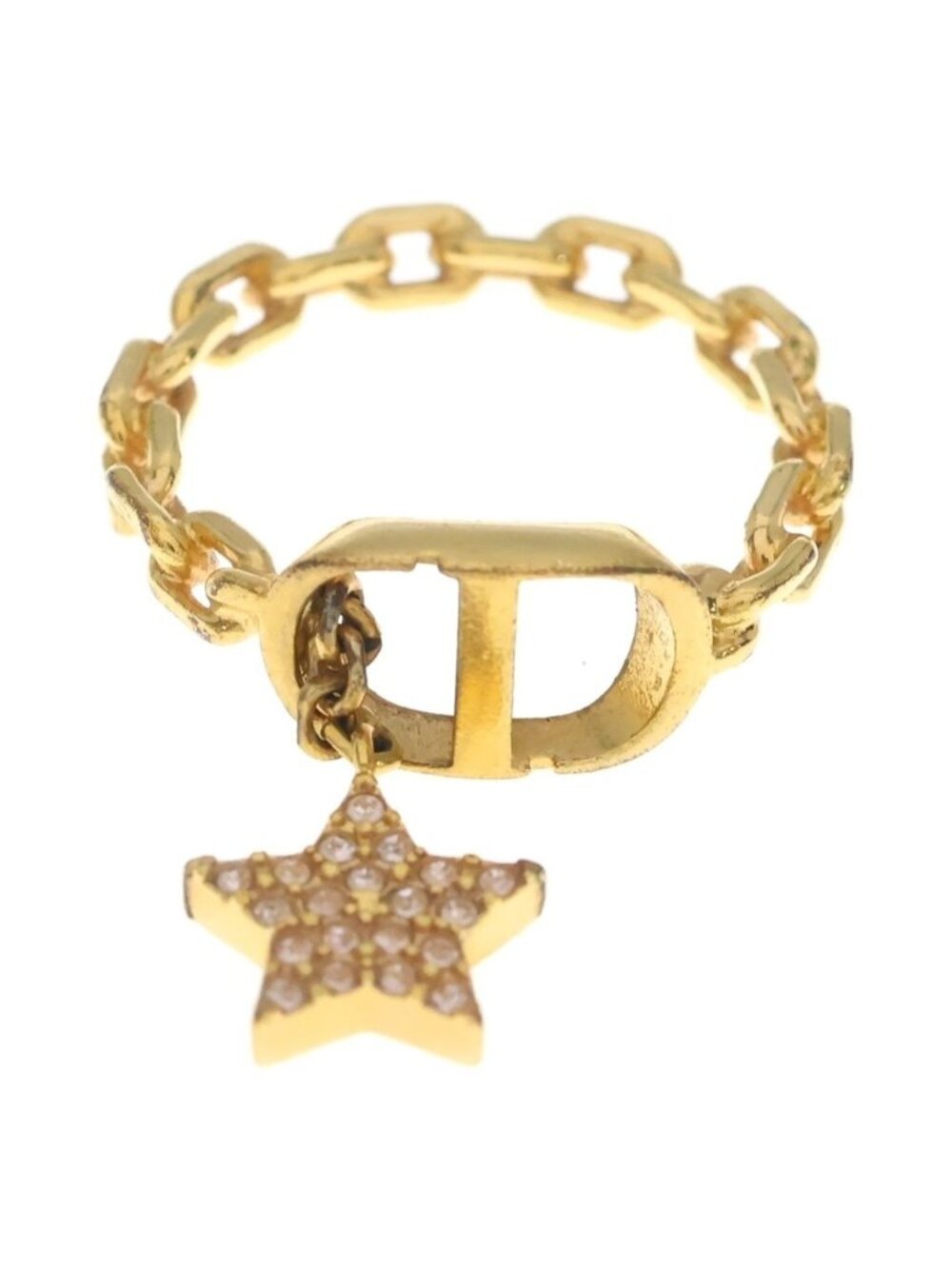 Dior Petit CD Star Ring Gold Rhinestone